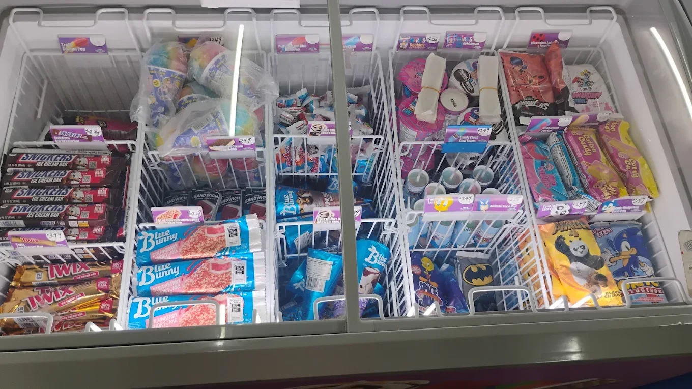 Frozen treats display at Northmount Convenience Store