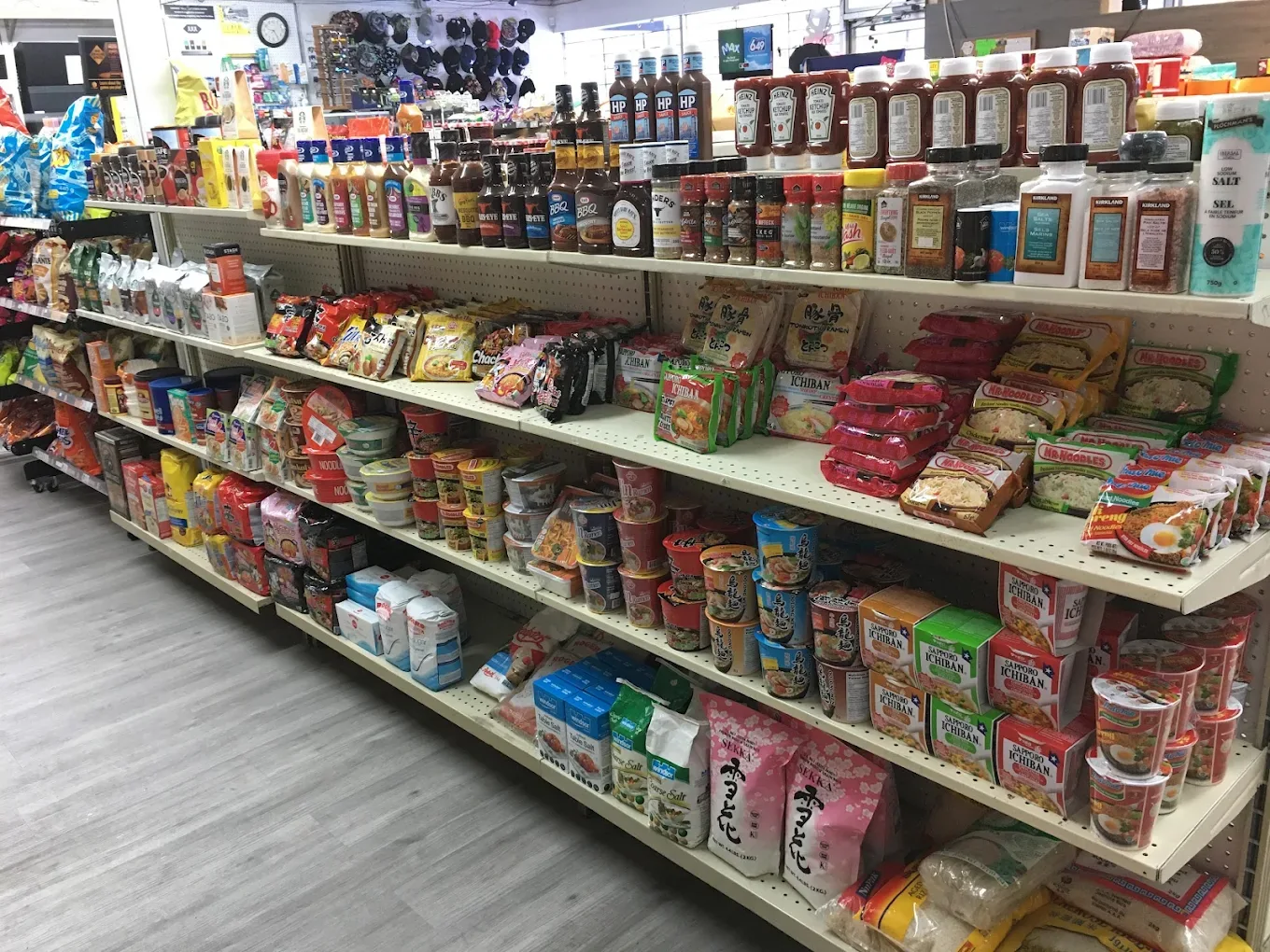 Noodles, sauces and seasonings at Northmount Convenience Store