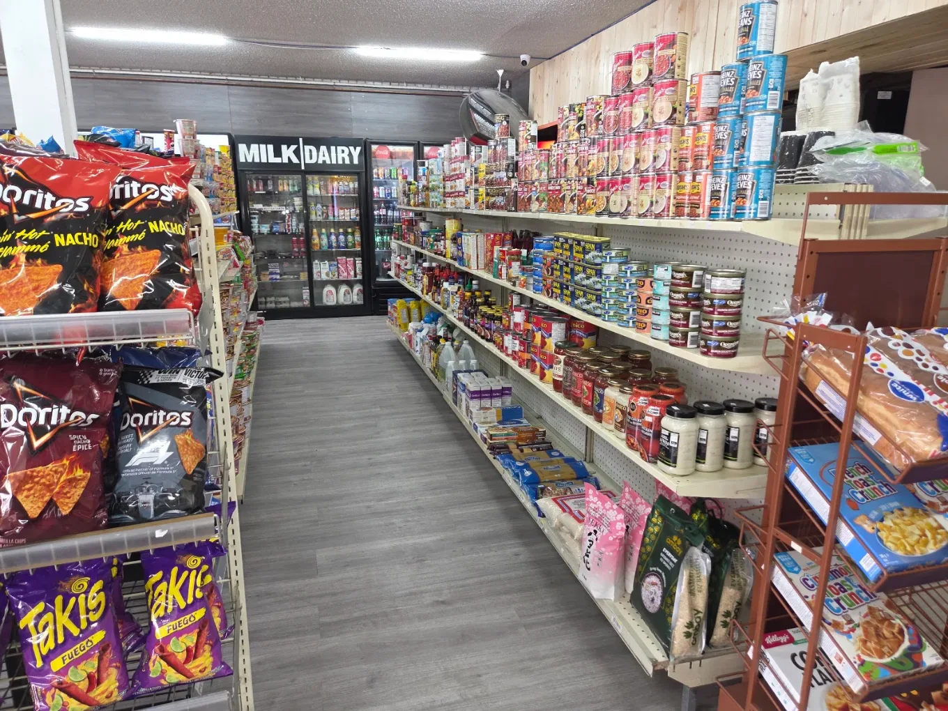 Bread and pantry staples on the store shelves